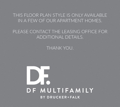 Floor plan for 1 bed, 1 bath, 996 sqft